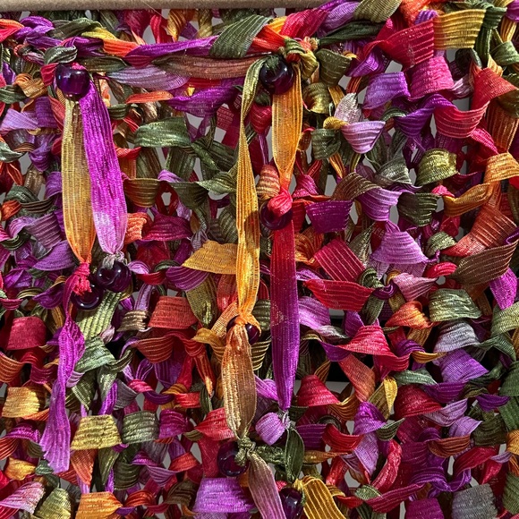 Artisan One Of A Kind, Weave, Glass Beads, Fringe Skirt, Swimsuit Cover Or Top. - Picture 4 of 5